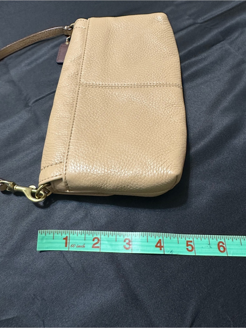 Coach Beige Pebble Leather Mini Bag with Top Strap - Picture 5 of 11